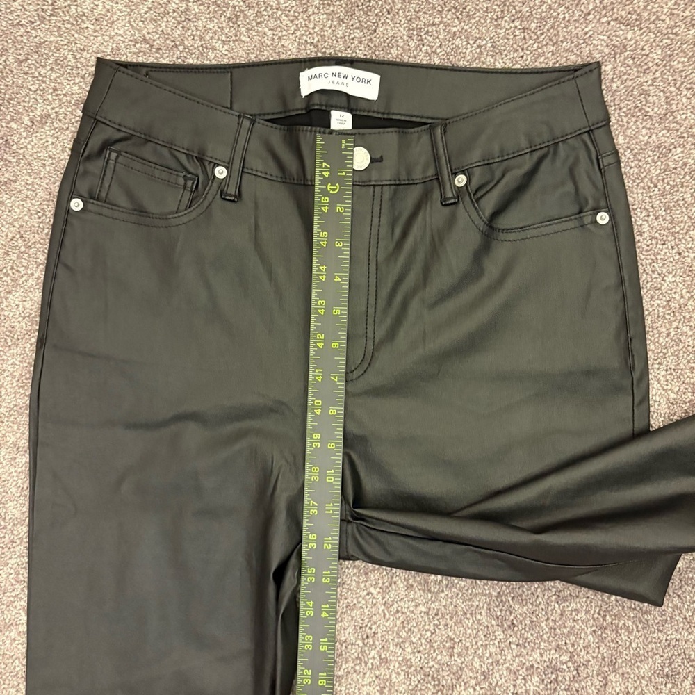 Marc New York Women's Skinny Ankle Jeans Size 12 Black Coated High Rise NWT $79 - Picture 9 of 16